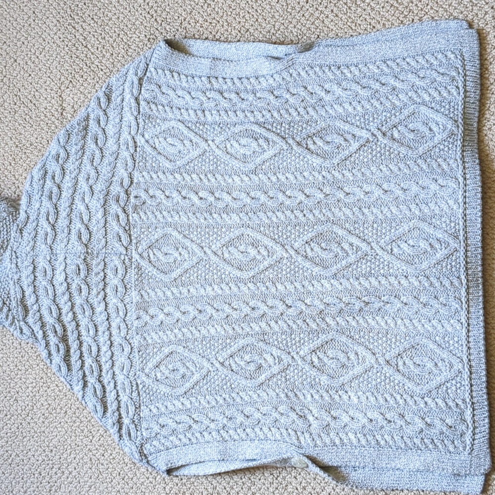 Aran Craft Merino Wool Button Cape Poncho - Picture 7 of 16